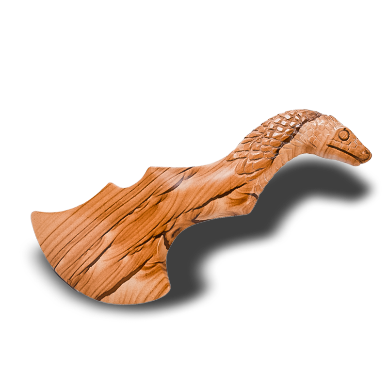 Wood fossil zodiac gua sha stone